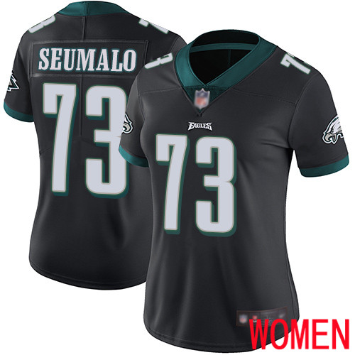 Women Philadelphia Eagles #73 Isaac Seumalo Black Alternate Vapor Untouchable NFL Jersey Limited Player